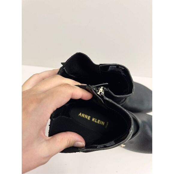 Anne Klein‎ Boots Size 10.5 Black Block Heel Almond Toe Buckle Detail NEW - Picture 8 of 11